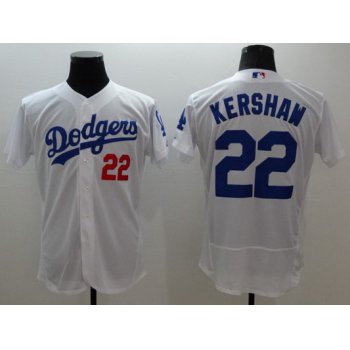 Men's Los Angeles Dodgers #22 Clayton Kershaw White Flexbase 2016 MLB Player Jersey
