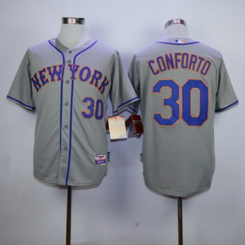 Men's New York Mets #30 Michael Conforto Gray Road Cool Base Baseball Jersey