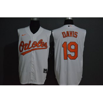 Men's Baltimore Orioles #19 Chris Davis White 2020 Cool and Refreshing Sleeveless Fan Stitched MLB Nike Jersey