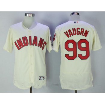 Men's Cleveland Indians #99 Rick Vaughn Cream Stitched MLB Majestic Flex Base Jersey
