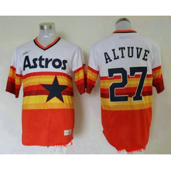 Men's Houston Astros #27 Jose Altuve Orange Rainbow Cooperstown Stitched MLB Cool Base Nike Jersey
