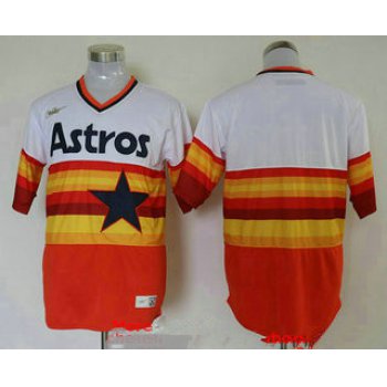 Men's Houston Astros Blank Orange Rainbow Cooperstown Stitched MLB Cool Base Nike Jersey