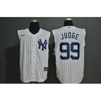 Men's New York Yankees #99 Aaron Judge White 2020 Cool and Refreshing Sleeveless Fan Stitched MLB Nike Jersey