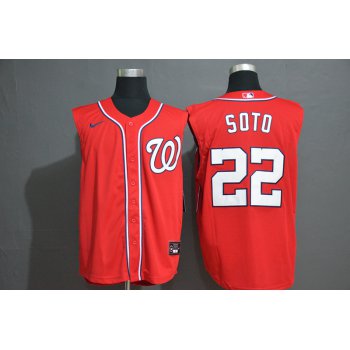 Men's Washington Nationals #22 Juan Soto Red 2020 Cool and Refreshing Sleeveless Fan Stitched MLB Nike Jersey