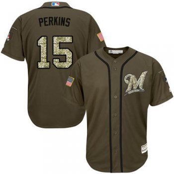 Minnesota Twins #15 Glen Perkins Green Salute to Service Stitched MLB Jersey