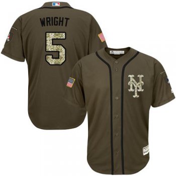 New York Mets #5 David Wright Green Salute to Service Stitched MLB Jersey