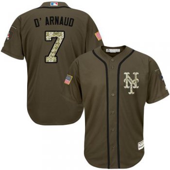 New York Mets #7 Travis d'Arnaud Green Salute to Service Stitched MLB Jersey