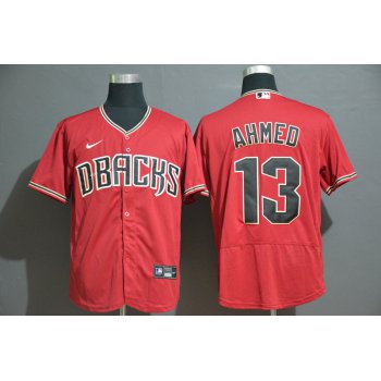 Men's Arizona Diamondback #13 Nick Ahmed Red Stitched Nike MLB Flex Base Jersey
