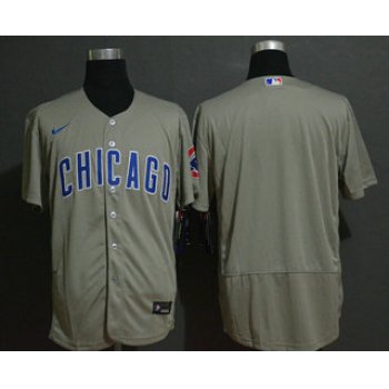 Men's Chicago Cubs Blank Gray Stitched MLB Flex Base Nike Jersey