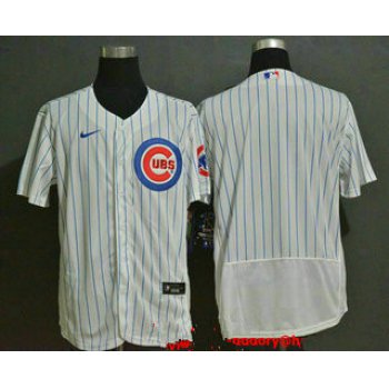 Men's Chicago Cubs Blank White Home Stitched MLB Flex Base Nike Jersey