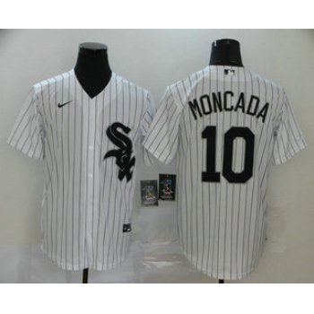 Men's Chicago White Sox #10 Yoan Moncada White Stitched MLB Cool Base Nike Jersey