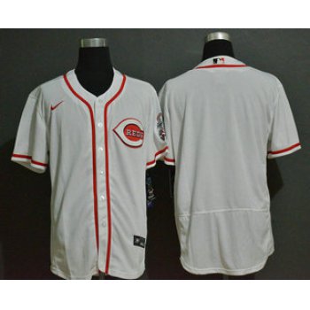 Men's Cincinnati Reds Blank White Stitched MLB Flex Base Nike Jersey