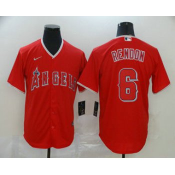 Men's Los Angeles Angels #6 Anthony Rendon Red Stitched MLB Cool Base Nike Jersey