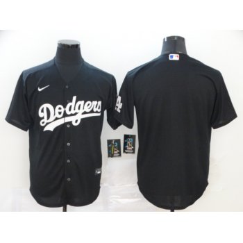 Men's Los Angeles Dodgers Blank Black Stitched MLB Cool Base Nike Jersey