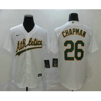 Men's Oakland Athletics #26 Matt Chapman White Stitched MLB Cool Base Nike Jersey