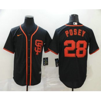 Men's San Francisco Giants #28 Buster Posey Black Stitched MLB Cool Base Nike Jersey
