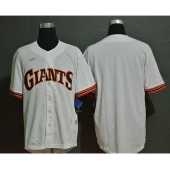 Men's San Francisco Giants Blank White Throwback Cooperstown Stitched MLB Cool Base Nike Jersey