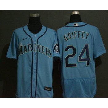 Men's Seattle Mariners #24 Ken Griffey Jr. Blue Stitched MLB Flex Base Nike Jersey