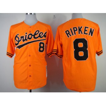 Baltimore Orioles #8 Cal Ripken 1989 Orange Throwback Jersey