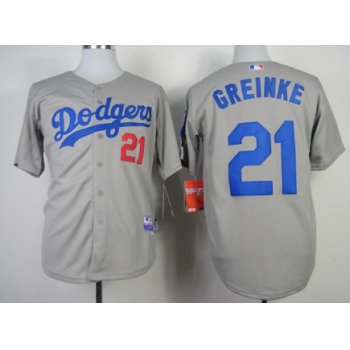 Los Angeles Dodgers #21 Zack Greinke 2014 Gray Jersey