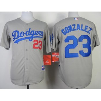 Los Angeles Dodgers #23 Adrian Gonzalez 2014 Gray Jersey
