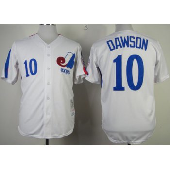 Montreal Expos #10 Andre Dawson 1982 White Throwback Jersey