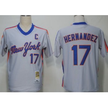 New York Mets #17 Keith Hernandez 1987 Gray Throwback Jersey