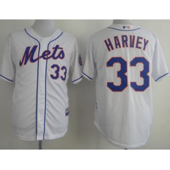 New York Mets #33 Matt Harvey White Jersey