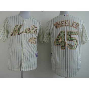 New York Mets #45 Zack Wheeler Cream With Camo Jersey
