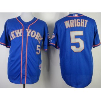 New York Mets #5 David Wright Blue With Gray Jersey