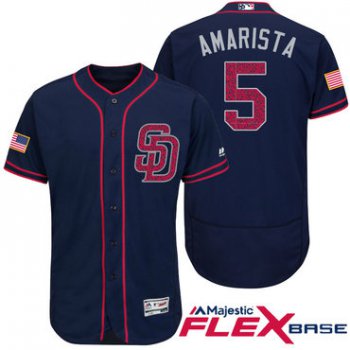 Men's San Diego Padres #5 Alexi Amarista Navy Blue Stars & Stripes Fashion Independence Day Stitched MLB Majestic Flex Base Jersey