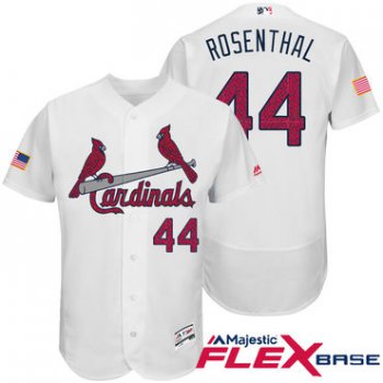 Men's St. Louis Cardinals #44 Trevor Rosenthal White Stars & Stripes Fashion Independence Day Stitched MLB Majestic Flex Base Jersey