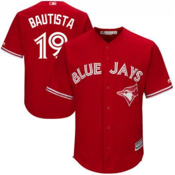 Men's Toronto Blue Jays #19 Jose Bautista Red Stitched MLB 2017 Majestic Cool Base Jersey