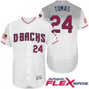 Men's Arizona Diamondbacks #24 Yasmany Tomas White Stars & Stripes Fashion Independence Day Stitched MLB Majestic Flex Base Jersey