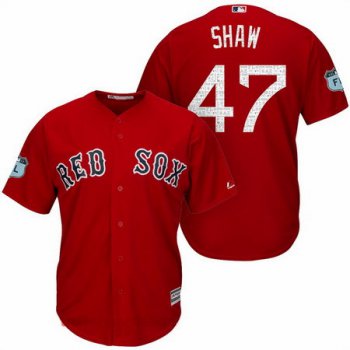 Men's Boston Red Sox #47 Travis Shaw Red 2017 Spring Training Stitched MLB Majestic Cool Base Jersey