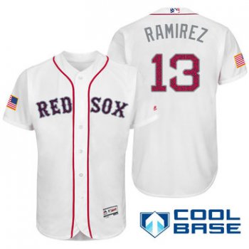 Men's Boston Red Sox #50 Hanley Ramirez White Stars & Stripes Fashion Independence Day Stitched MLB Majestic Cool Base Jersey