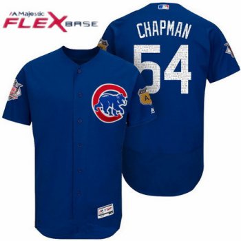 Men's Chicago Cubs #54 Aroldis Chapman Royal Blue 2017 Spring Training Stitched MLB Majestic Flex Base Jersey