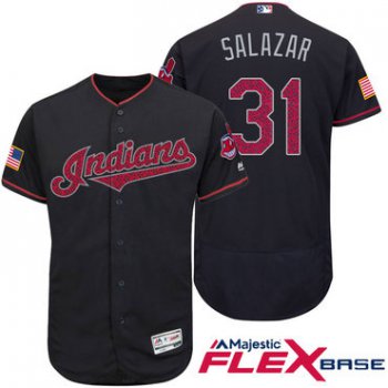 Men's Cleveland Indians #31 Danny Salazar Navy Blue Stars & Stripes Fashion Independence Day Stitched MLB Majestic Flex Base Jersey