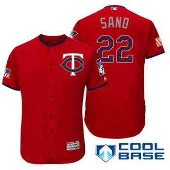 Men's Minnesota Twins #22 Miguel Sano Red Stars & Stripes Fashion Independence Day Stitched MLB Majestic Cool Base Jersey
