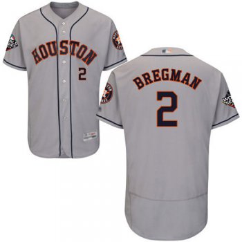 Astros #2 Alex Bregman Grey Flexbase Authentic Collection 2019 World Series Bound Stitched Baseball Jersey