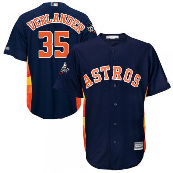 Astros #35 Justin Verlander Navy Blue New Cool Base 2019 World Series Bound Stitched Baseball Jersey