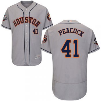 Astros #41 Brad Peacock Grey Flexbase Authentic Collection 2019 World Series Bound Stitched Baseball Jersey
