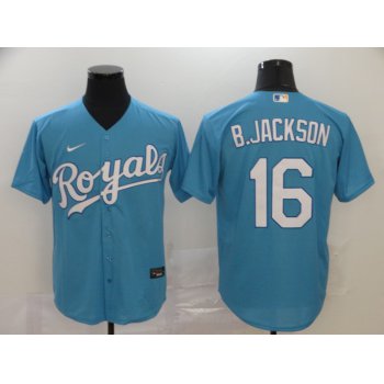 Men's Kansas City Royals #16 Bo Jackson Light Blue Stitched MLB Cool Base Nike Jersey