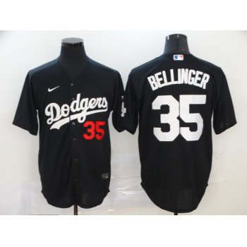 Men's Los Angeles Dodgers #35 Cody Bellinger Black Stitched MLB Cool Base Nike Jersey