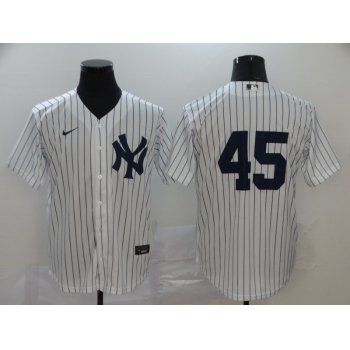 Men's New York Yankees #45 Gerrit Cole White Home No Name Stitched MLB Cool Base Nike Jersey