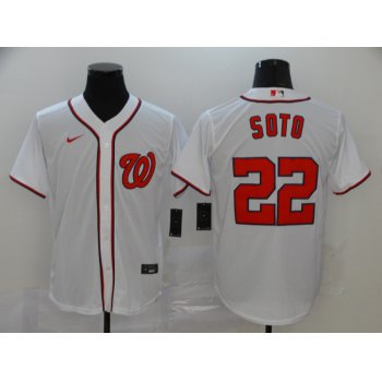 Men's Washington Nationals #22 Juan Soto White Stitched MLB Cool Base Nike Jersey