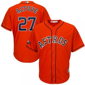 Houston Astros #27 Jose Altuve Majestic 2019 Postseason Official Cool Base Player Orange Jersey