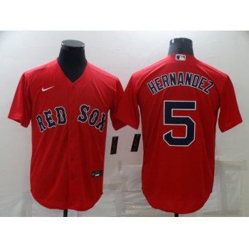 Men's Boston Red Sox #5 Enrique Hernandez Red New Cool Base Stitched Nike Jersey