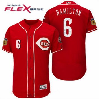 Men's Cincinnati Reds #6 Billy Hamilton Red 2017 Spring Training Stitched MLB Majestic Flex Base Jersey