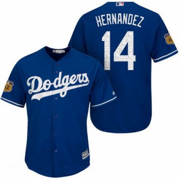 Men's Los Angeles Dodgers #14 Enrique Hernandez Royal Blue 2017 Spring Training Stitched MLB Majestic Cool Base Jersey